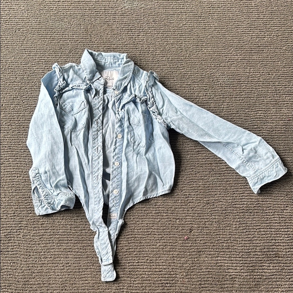 Rails Light Blue Denim Button-Up Shirt